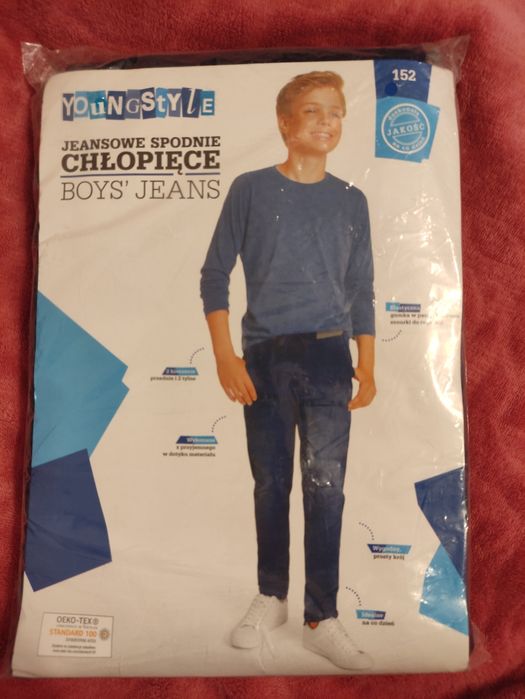 Spodnie jeansowe chłopięce, r 152