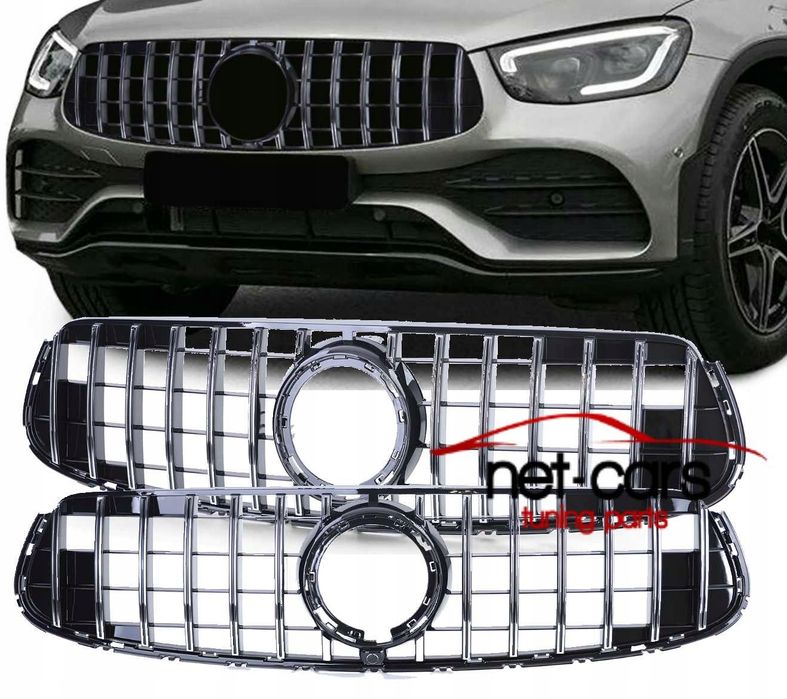 Grill MERCEDES GLC X253 C253 19- Panamericana AMG czarny połysk chrom