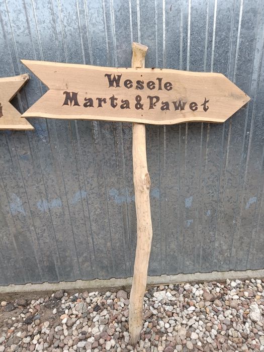 Znaki ślubne kierunkowskazy Pan Młody, Panna Młoda