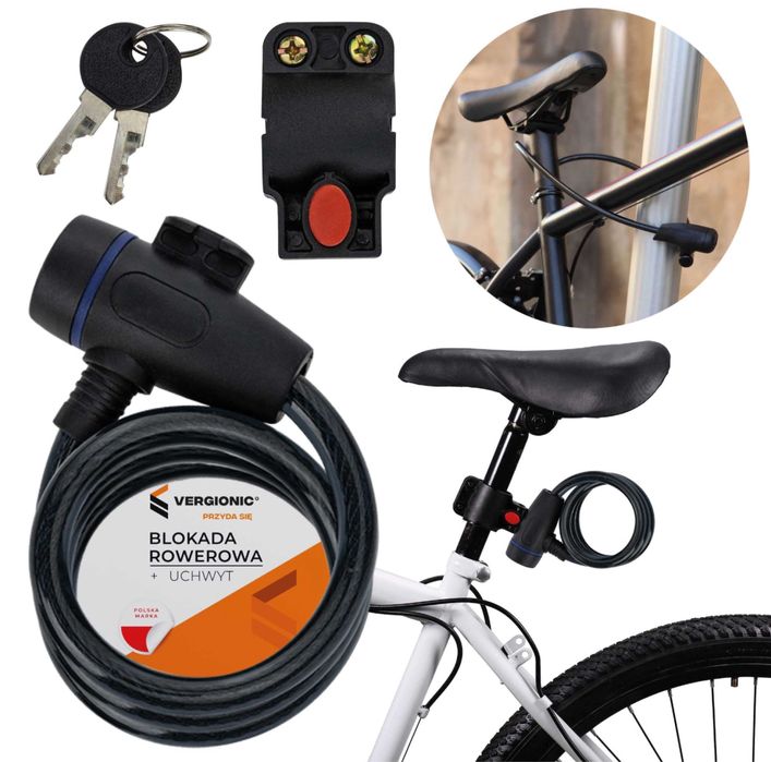 Blokada rowerowa 1m + dwa klucze