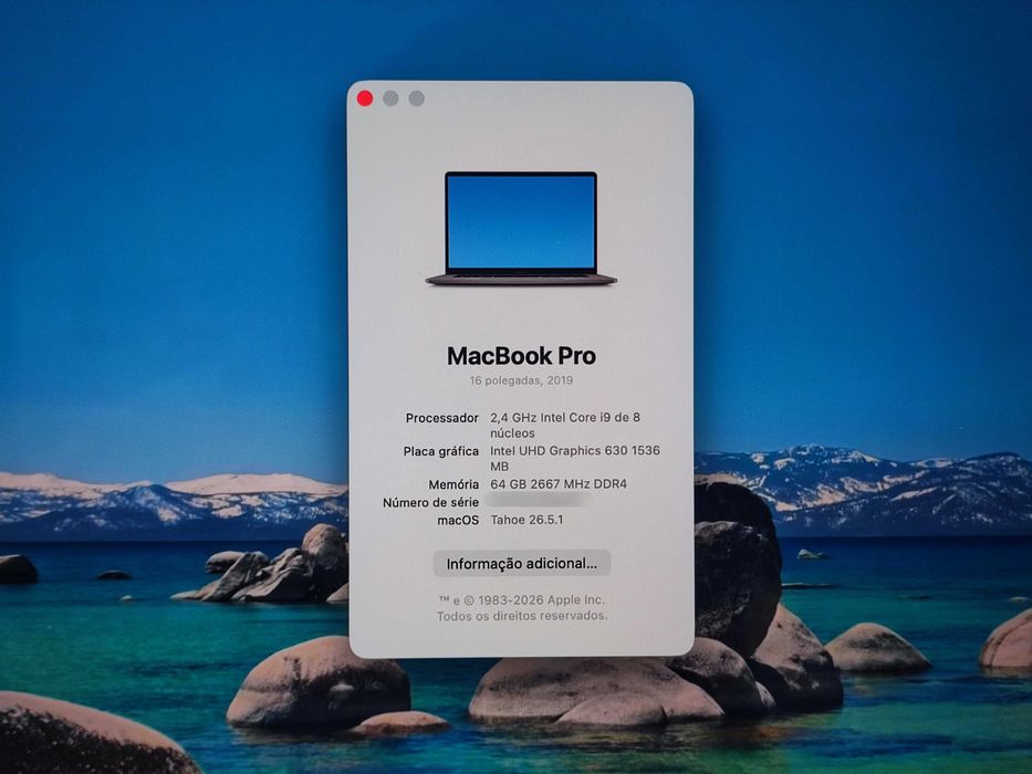 Apple Macbook Pro A2141 i9 9980HK 64GB RAM DDR4 1TB NVMe Teclado PT