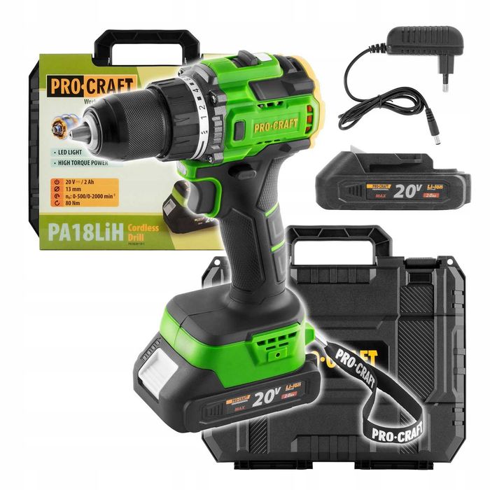 Wkrętarka akumulatorowa wiertarka 80Nm mocna 20V 2Ah PRO*** MOCNA