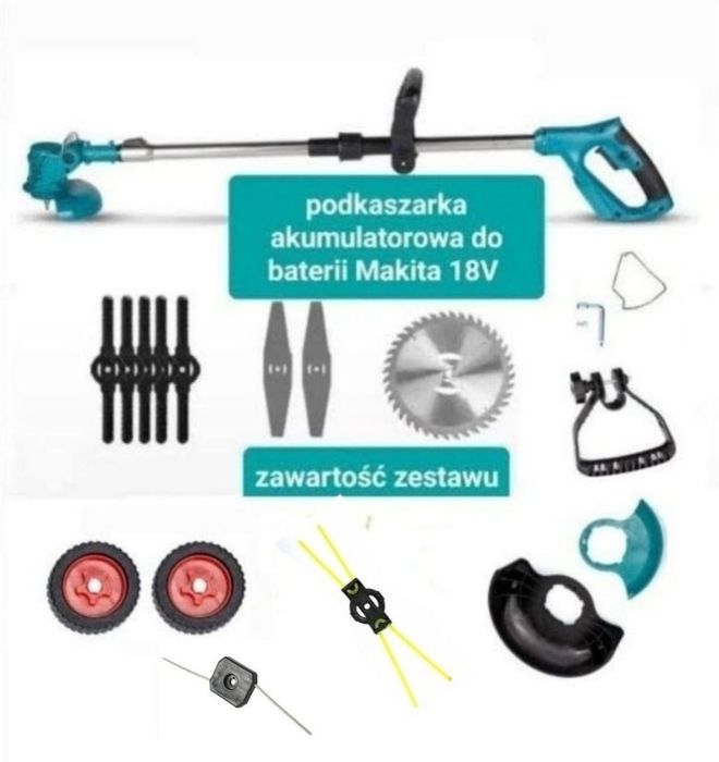 Podkaszarka Kosa do baterii Makita 18V akcesoria żyłka linka kółka