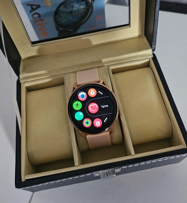 Smartwatch okrągły złoty