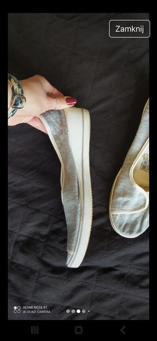 Tenisówki trampki baleriny na koturnie