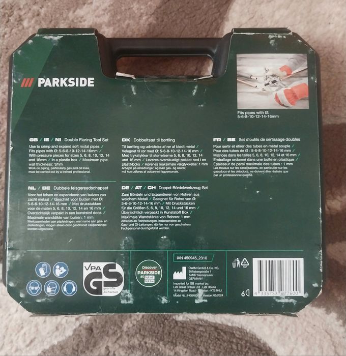 Набір для розвальцювання трубок Parkside