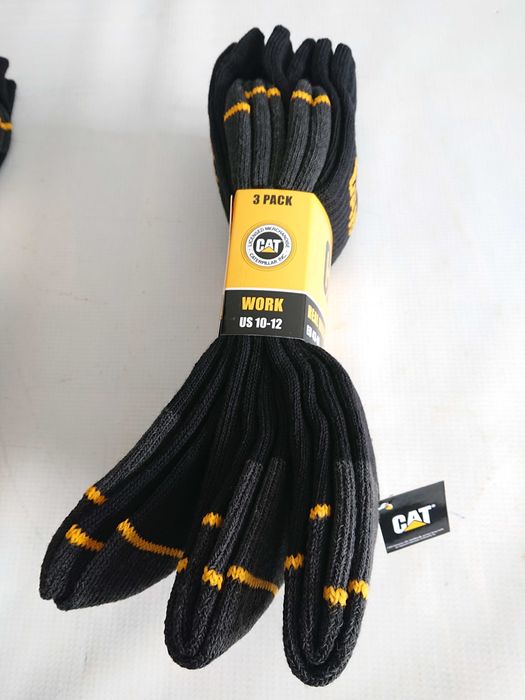 Skarpety CAT Caterpillar wysokie Grube Ciepłe Czarne 3 PAK roz. 43-46