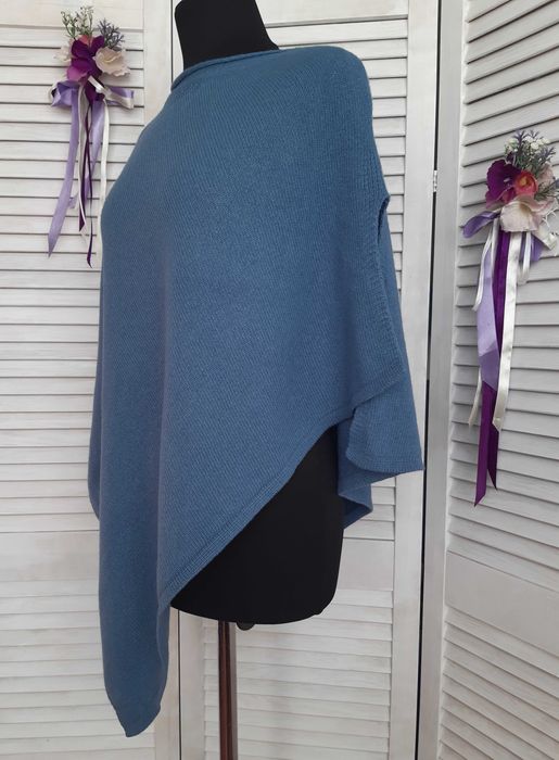 Брендовое стильное пончо накидка смесевой кашемир шерсть jigsaw италия