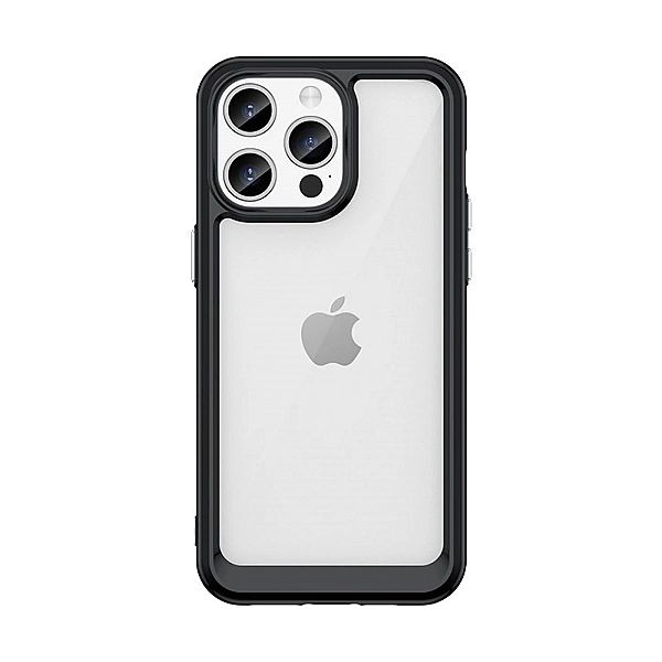Etui Outer Braders z żelową ramką do iPhone 15 Pro Max czarne