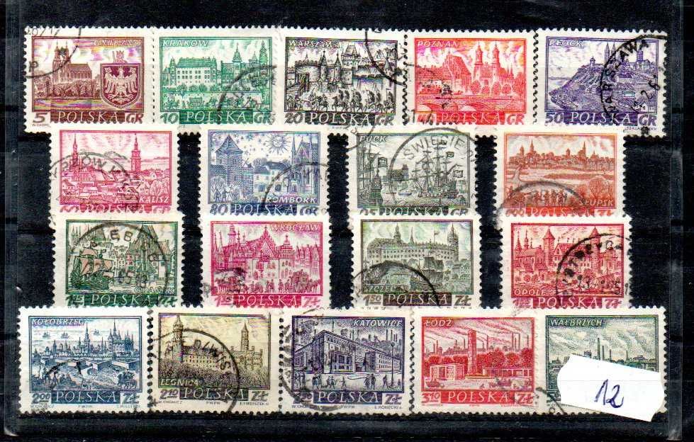 Znaczki Polska - seria historyczne miasta - kompletna