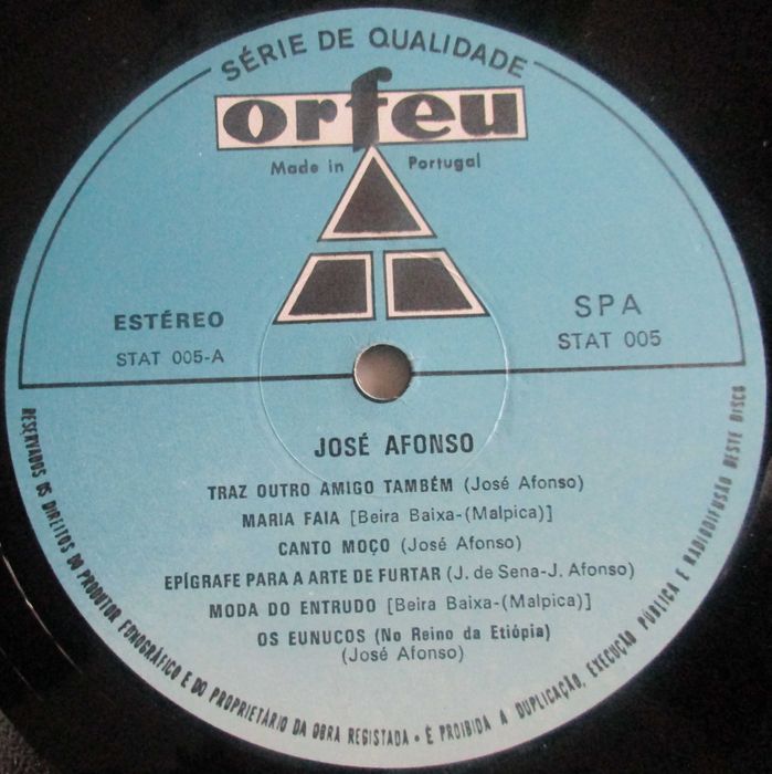 José Afonso	- - - - -		Traz Outro Amigo Também	- - - - -	LP