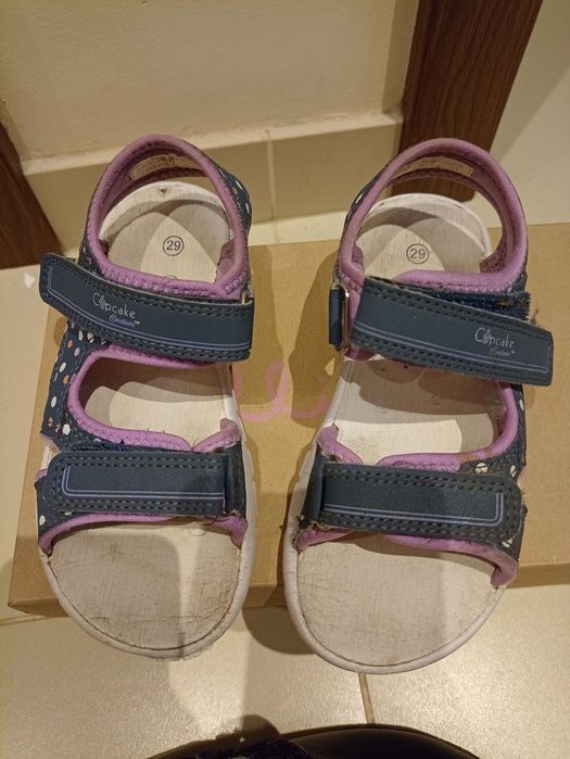 Sandały lekkie piankowe dziewczęce rozm.29 rzep granatowo fioletowe