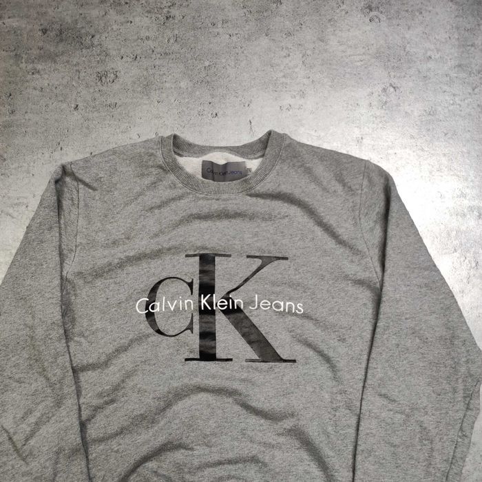 MĘSKA Bluza PREMIUM Bawełna Duże Logo CK Calvin Klein Jeans Szara