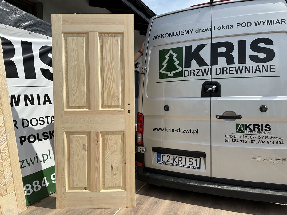 Drzwi wewnętrzne drewniane  lite sosnowe Na Każdy wymiar Cała Polska