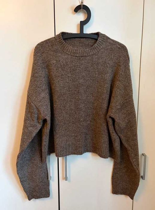 Brązowy krótki sweter Pull&Bear L