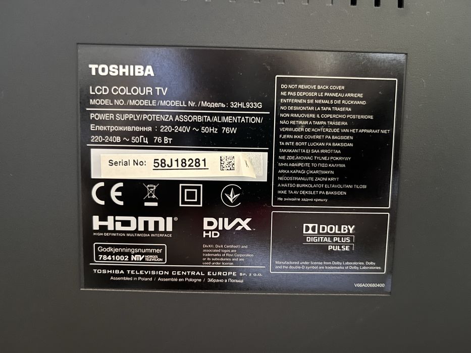 TV Toshiba 32" + Comando Universal - Entrega São Domingos de Rana