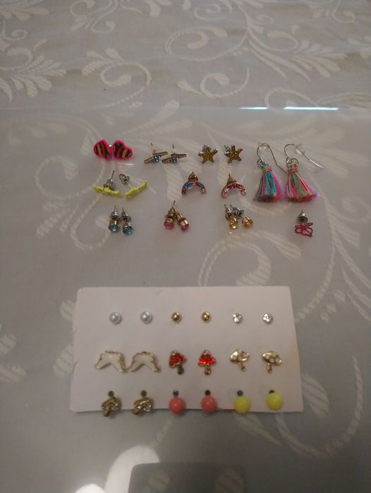 Zestaw-kolczyki, wkrętki dla dziewczynki,