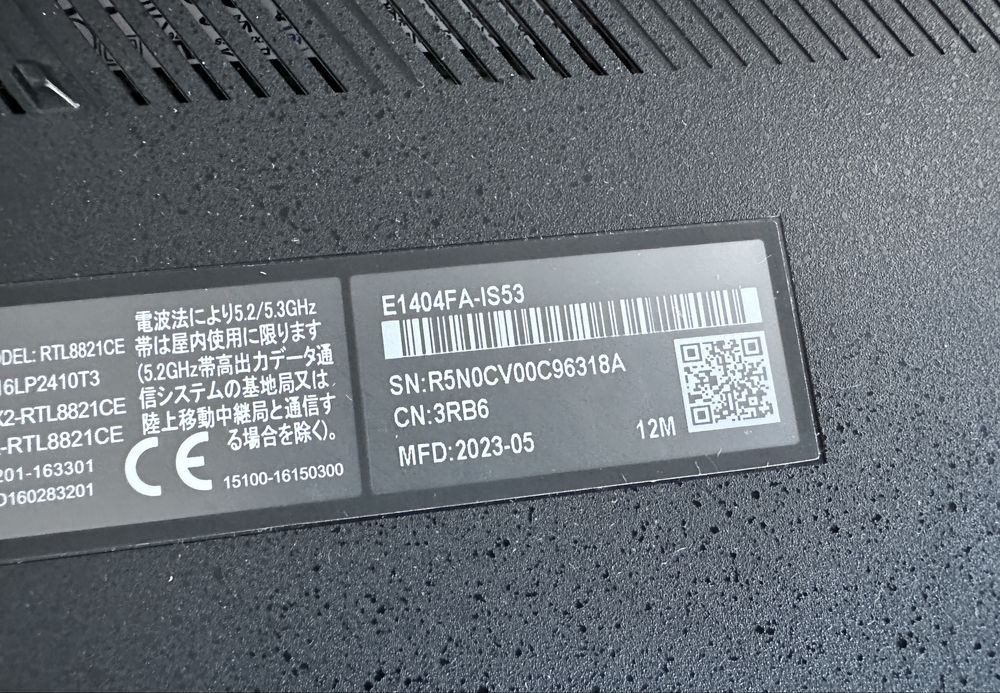 Ноутбук Asus VivoBook Go 14 (E1404FA) Ryzen 5 7520U 16GB 512GB