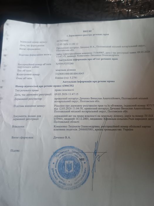 Продам пай 5.2 гектар