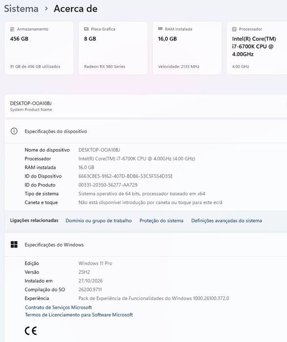 gaming i7 + RX 580 8 gb | 16 gb RAM | RGB | pronto a jogar