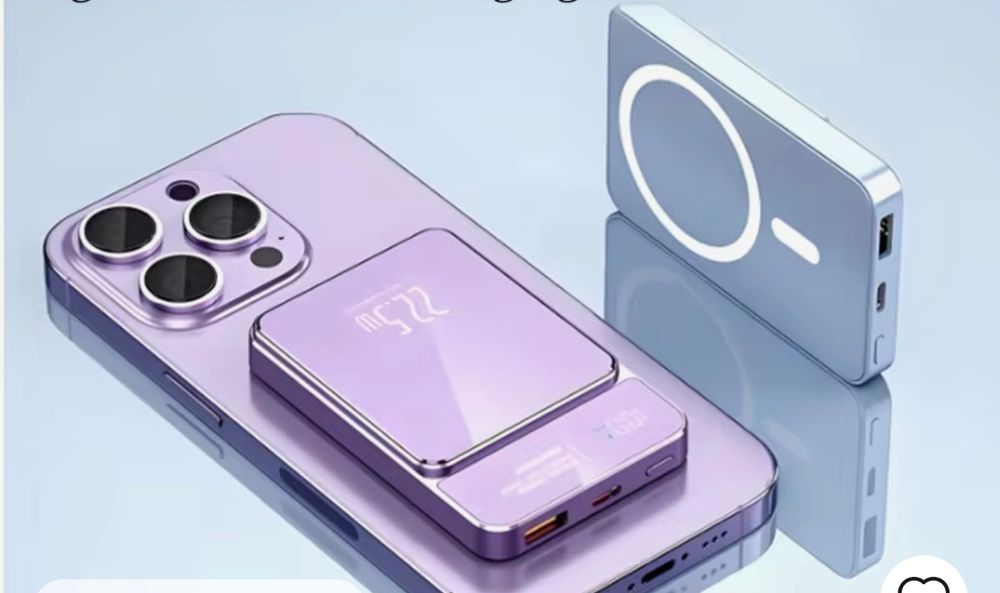 Power bank. Магнітна зарядка. 20000mAh. Фіолетовий