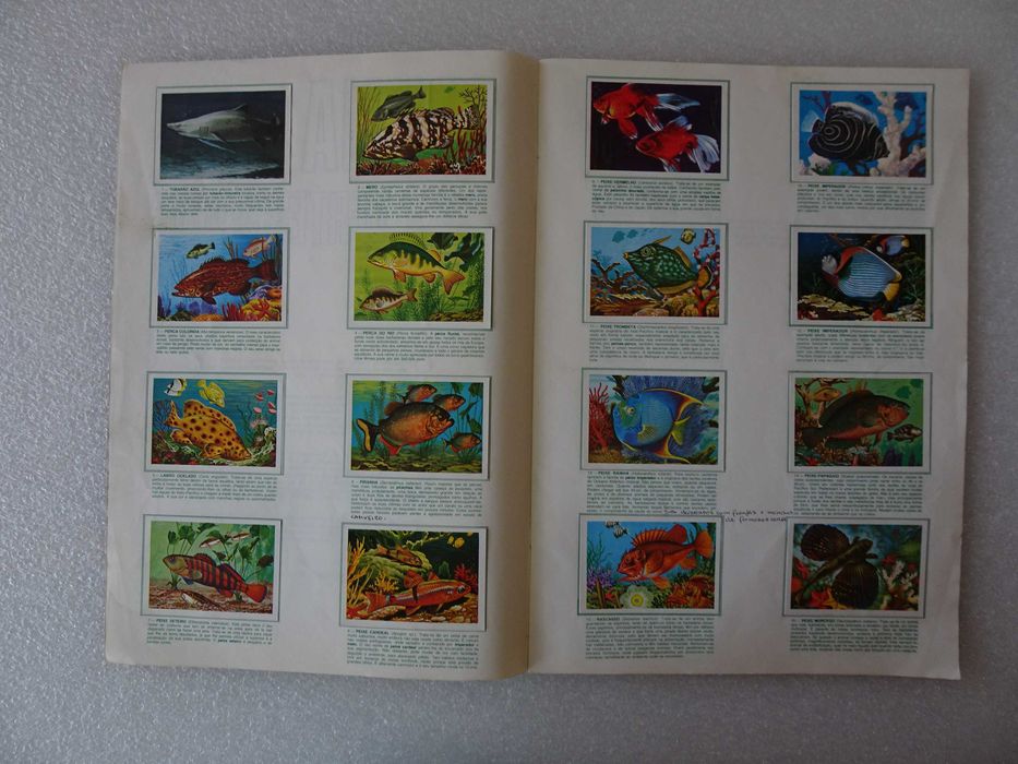 Caderneta de cromos Fauna Vertebrados com 16 cromos