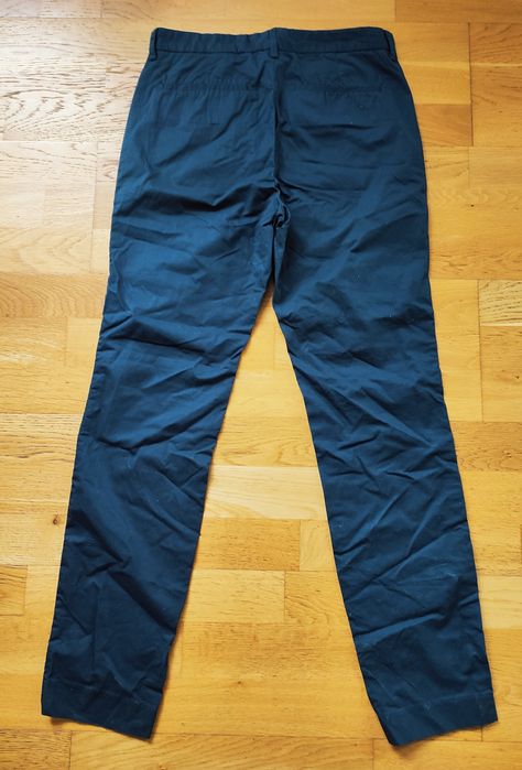 Spodnie slim H&M rozm 44 XS  granat bawełna