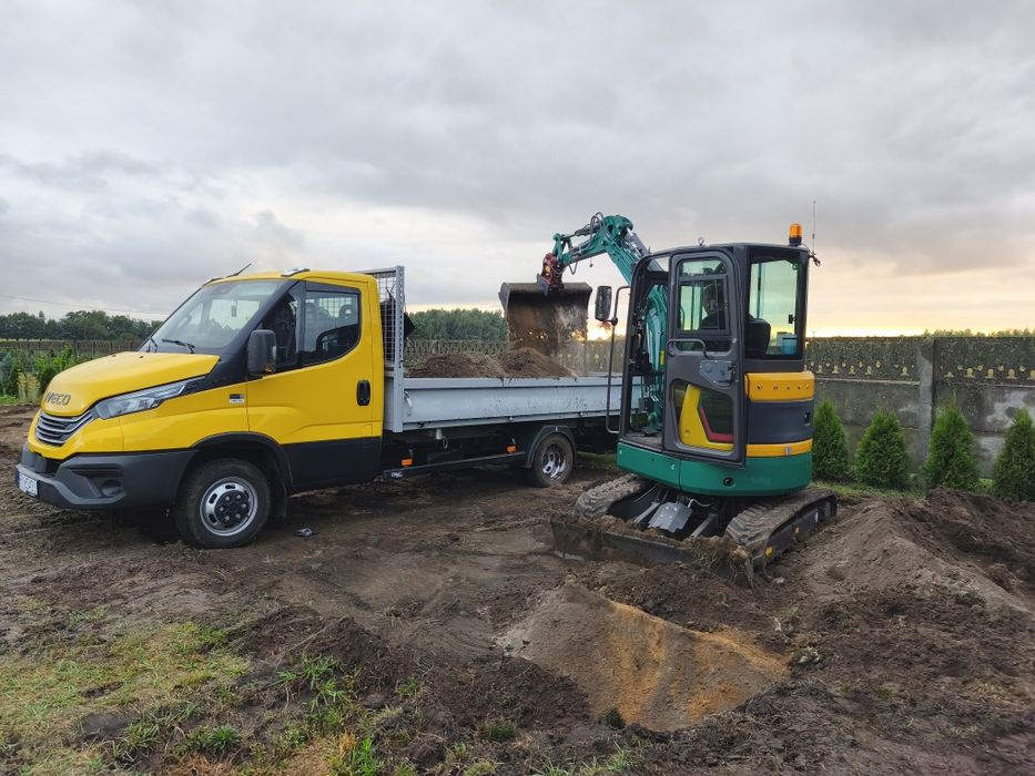 Usługi wynajem mini koparki 2.7T z operatorem + wywrotką 3 stronną IVE