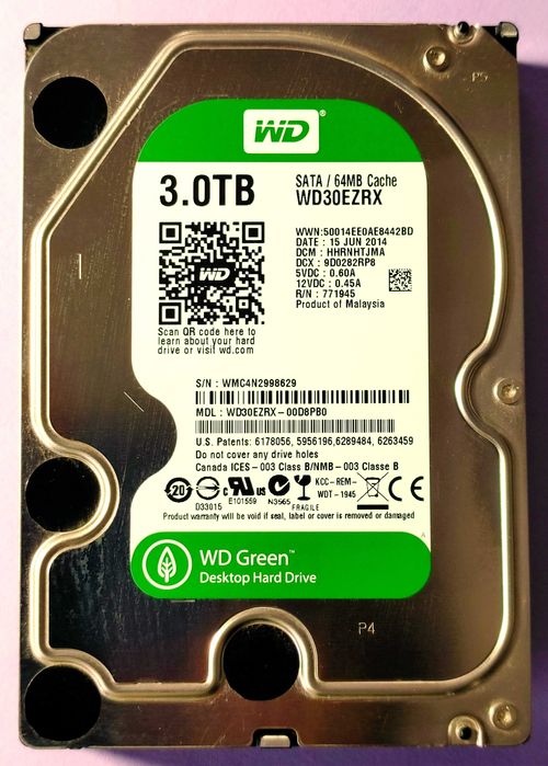 HDD 3Tb Western Digital WD30EZRX, робочий без бедів