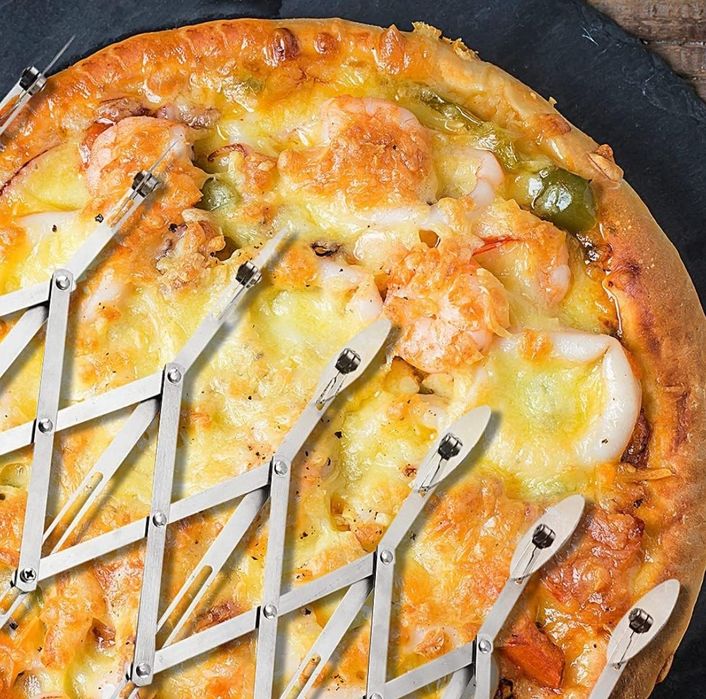 Kavolet Nóż do pizzy ciast ze stali nierdzewnej, 7-kołowy wielofunkcyj