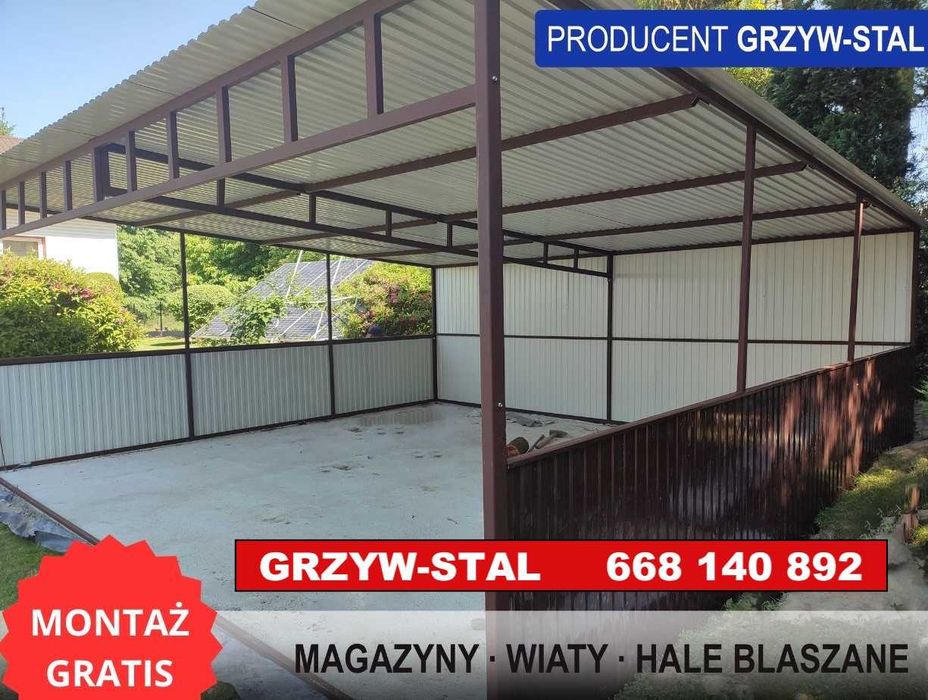 Zadaszenie – Garaż  |WIATA - HALA | MAGAZYN - Schowek -GRZYWSTAL