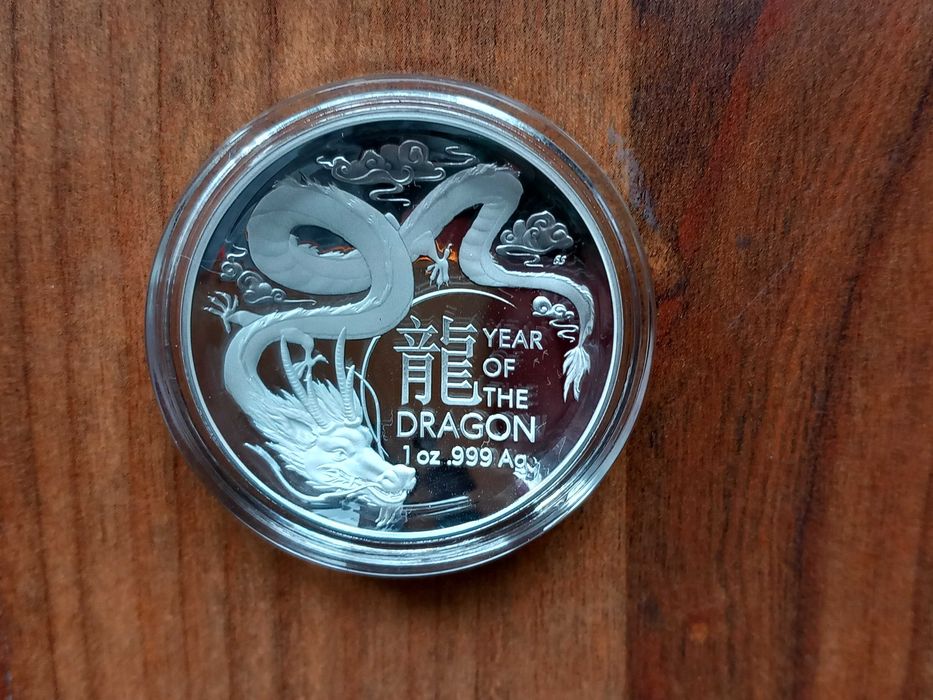 Moeda 5 Dólares "Ano do Dragão" Austrália 2024