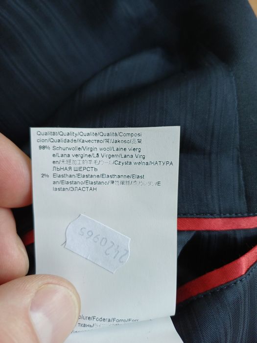 Оригинальный черный пиджак HUGO BOSS микрошерсть 52