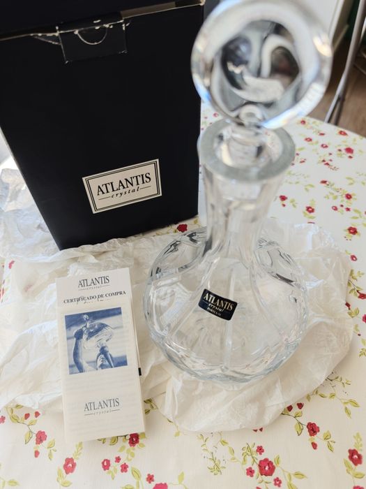 Garrafa / Decanter em Cristal Atlantis (NOVO, com Caixa e Certificado)