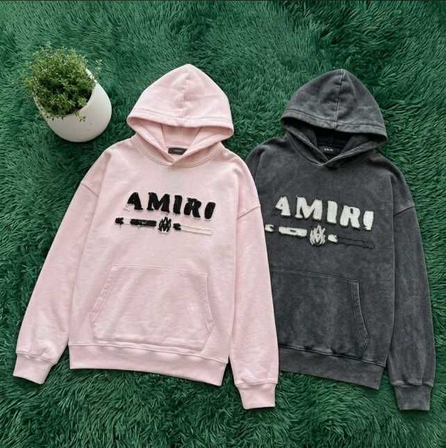 Худі Амірi з вишивкою / Худи Амири Grey Pink / Amiri embroidered hoodie