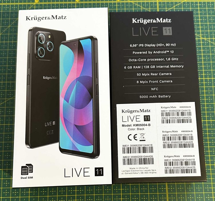 Smartfon Kruger&Matz LIVE 11 6,56" 6/128GB, Android 13