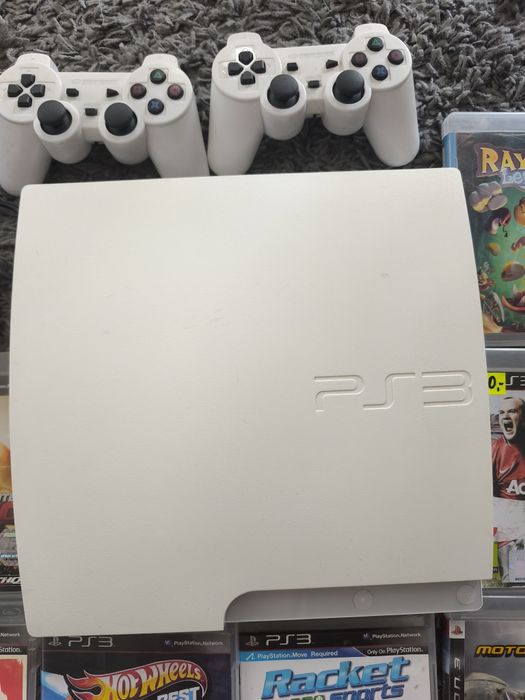 PlayStation 3slim biała + gry, pady, kamera