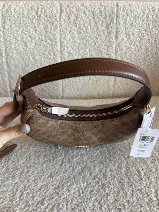 Сумка Coach Emily Shoulder коричнева/бежева