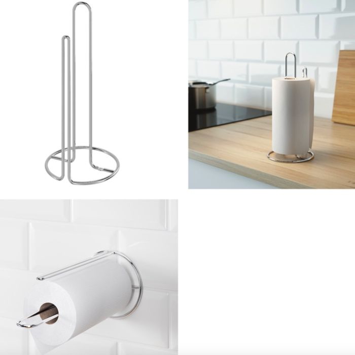 IKEA TORKAD srebrny uchwyt na ręczniki papierowe