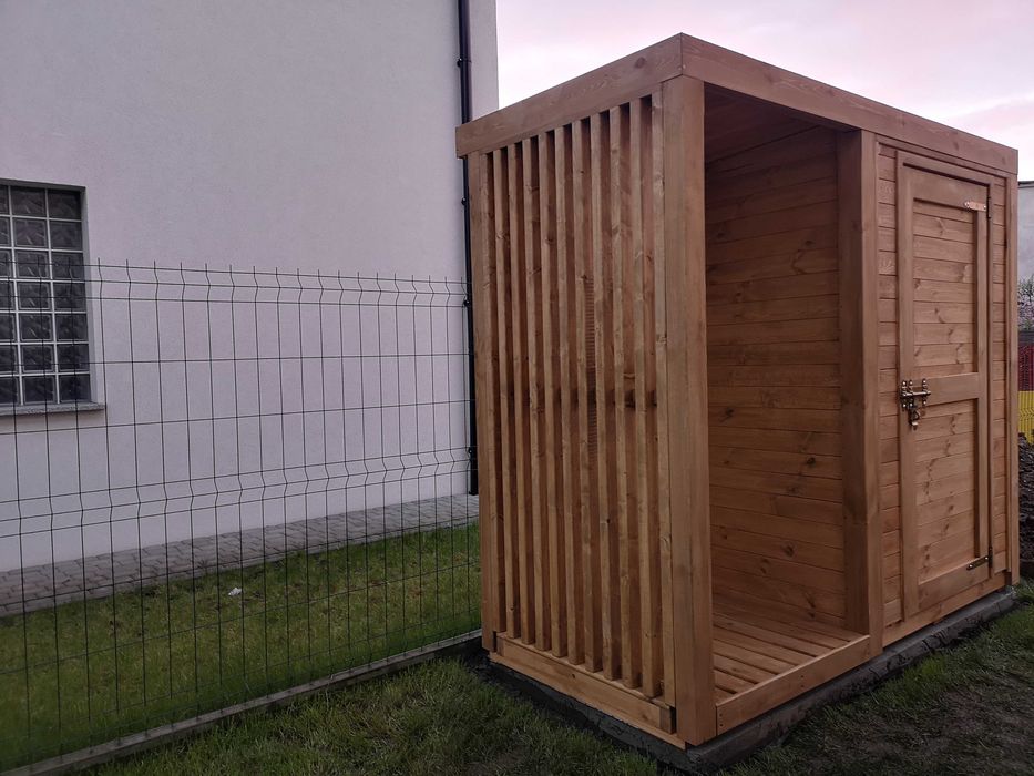 Drewutnia z domkiem narzędziowym 2,5 x 1,1m, domek ogrodowy