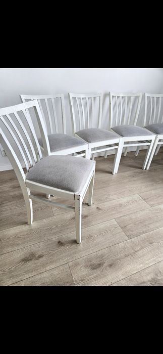 Zestaw 6x krzesła tapicerowane białe