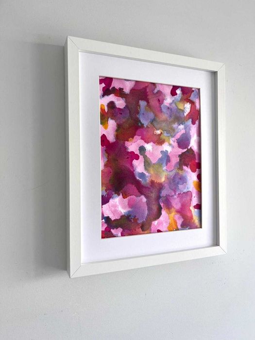 Quadro - Pintura abstrata em acrílico com moldura