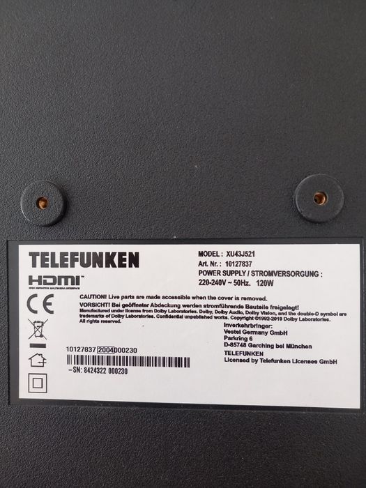 Lcd telefunken com ecrâ partido