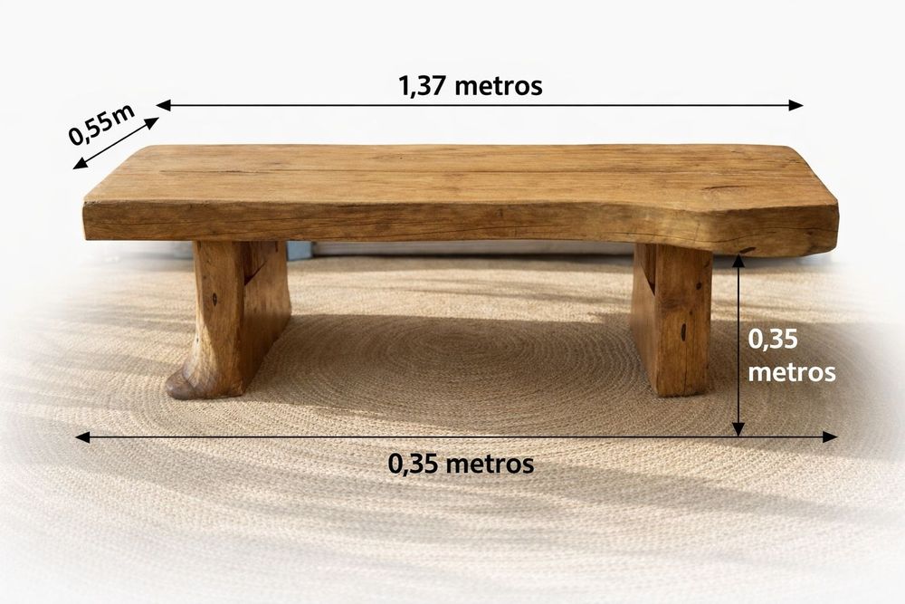 Mesa rústica em madeira maciça – peça única