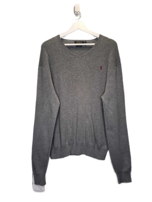 Sweter Polo Ralph Lauren Szary Serek Logo M