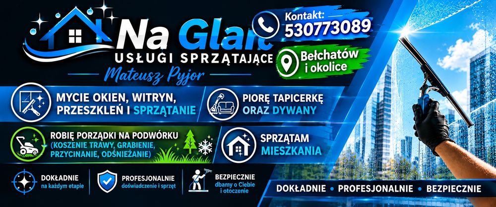 Mycie okien przeszkleń i witryn pranie tapicerki. Radomsko |  usługi sprzątania i porządki.