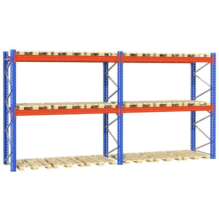 Regał paletowy STOW zestaw 400x565,5x110 cm 0+2 3000 kg na trawersy