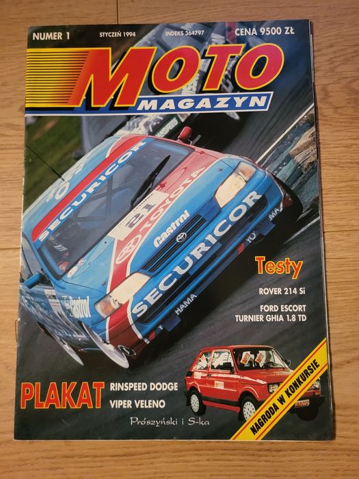 PIERWSZY NUMER Moto Magazyn 1/1994 | Unikat + PLAKAT Dodge Viper