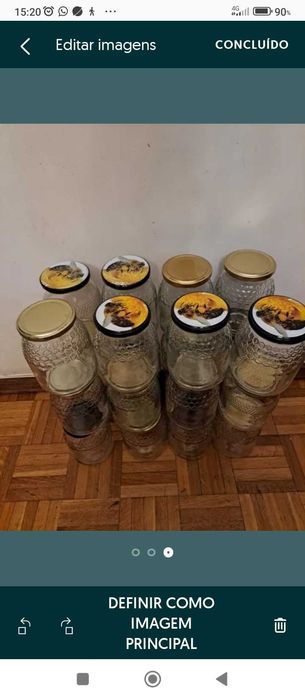 0,50 cêntimos cada frasco de mel vazio