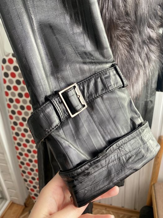 Куртка кожаная чернобурка зима осень